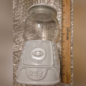 Gumball White Glass Jar